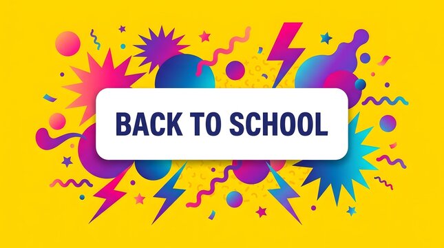 Back to school vibrant banner colorful abstract design for educational promotions and academic year announcements