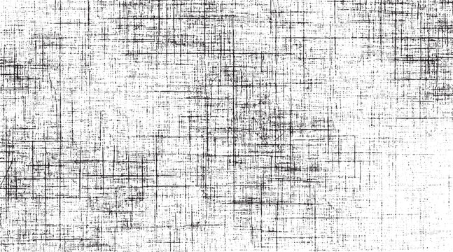 Black and white textured background with intersecting lines and scattered dots abstract pattern