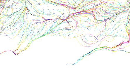 Obraz premium Dynamic abstract colorful lines with a flowing movement create a sense of energy and motion.