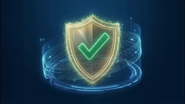 Digital shield, check mark security, protection, glowing technology, data, trust, safety, confidence, achievement, virtual cyberspace, assurance