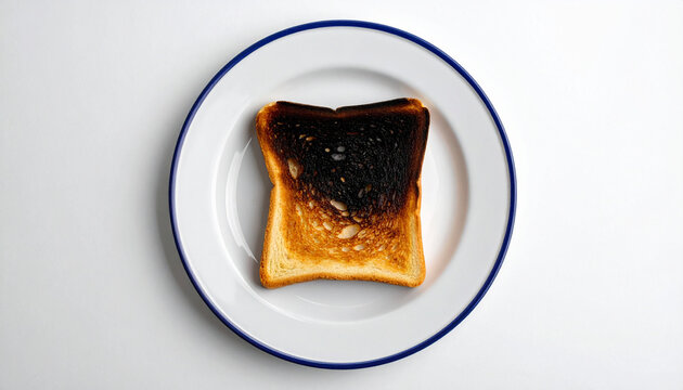 Toast on White Plate