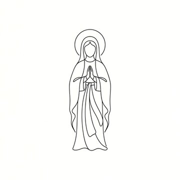 virgin mary praying with hands clasped in prayer