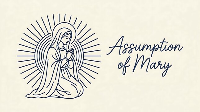 assumption of mary illustration with praying virgin