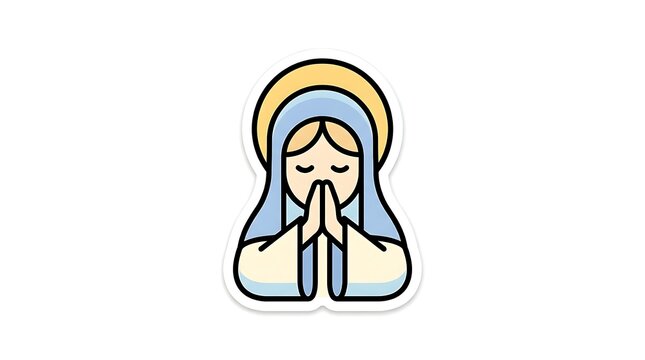 virgin mary praying with hands together
