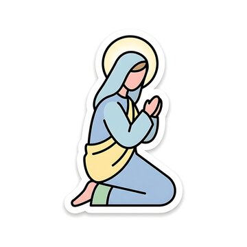 virgin mary praying with hands clasped