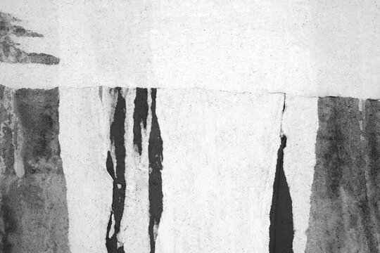 Old ripped torn black and white fly posters textures backgrounds grunge creased crumpled paper vintage collage placards square empty space for text	
