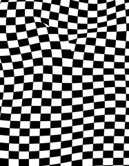 Obraz premium A distorted checkered pattern with black and white squares