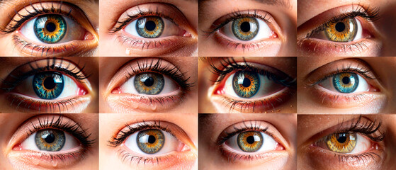 Human eyes collage showing diverse iris colors and pupils © Birgit Reitz-Hofmann