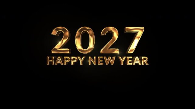Firework display outdoors. Festive happy new year 2025 with golden New Year's Eve,New Year,Firework Display, New year's eve fireworks show Explosion display sky night Seamless Loop Background 4K
