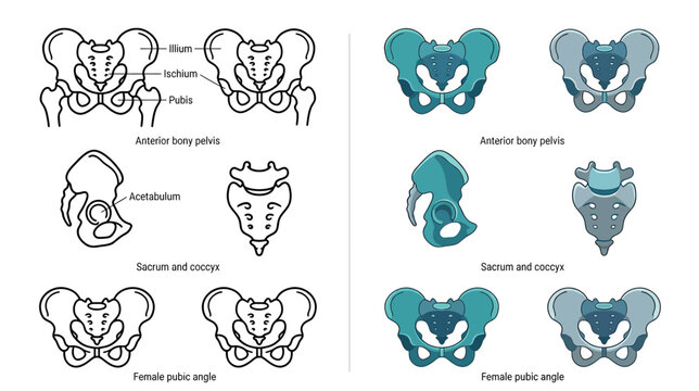 Anatomy of Human Pelvis: Female vs Male Bone Structure Comparison