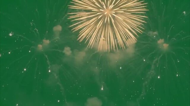 Fireworks Burst Overlay on Green Screen
