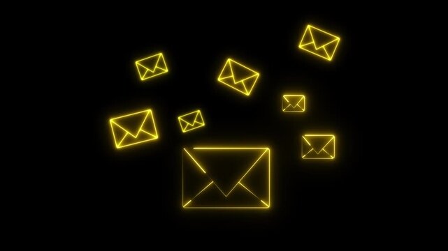 Business e-mail icon letter animation interface, virtual postal envelope, concept of spam email, internet and Corporate Email, Messaging, Contact Communication Motion Graphics.