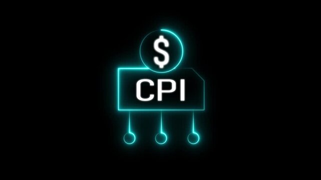 Consumer prices index icon. modern outline style icons series black background, Money Bundle Symbol Animation for Finance UI 4K Motion Graphics.