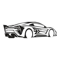 Obraz premium Sports car rear view tail lights vector
