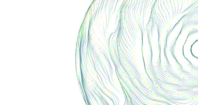 Abstract pattern of colorful lines on a white background, futuristic design. Perfect for modern proj