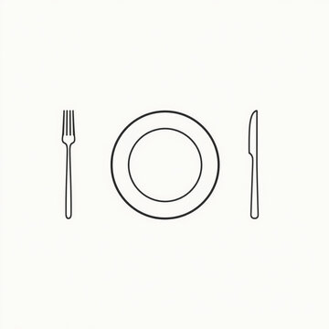 Minimal restaurant and kitchen icons