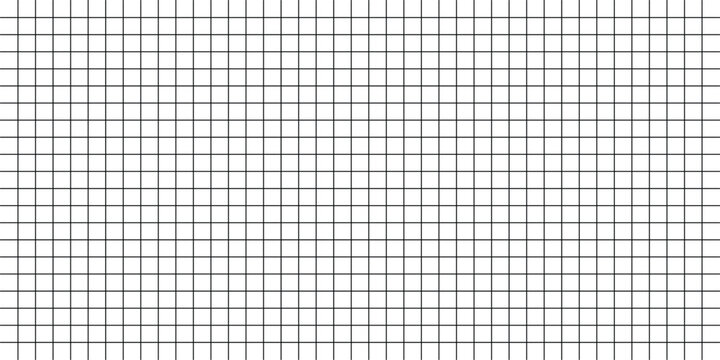 Square grid pattern background with graph paper mesh and guideline vector texture