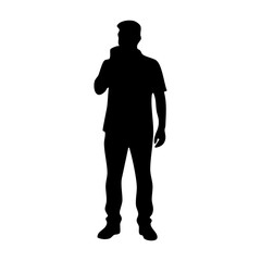 Obraz premium Vector silhouette of a singer