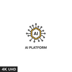 Fototapeta premium Artificial Intelligence Platform Logo Design.
