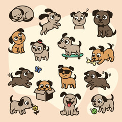 Fototapeta premium Joyful Puppy Escapades Bursting With Endless Playful Surprises