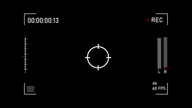 Digital Camera Viewfinder Overlay with Recording Interface HUD