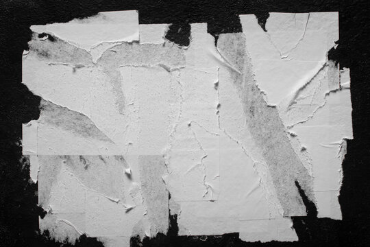 Old Torn City Poster Without Inscriptions Mock Up Blank