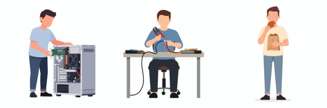 Tech Support Professional Assisting with Computer Hardware and Troubleshooting