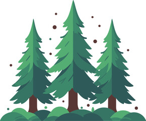 Obraz premium Minimalist Forest flat design icon vector