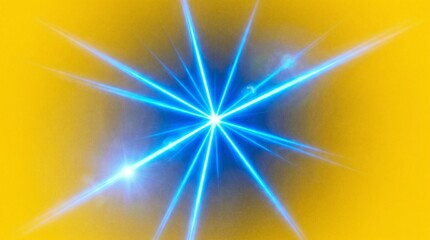 Fototapeta premium abstract star background with yellow hues and lights emitting through center 