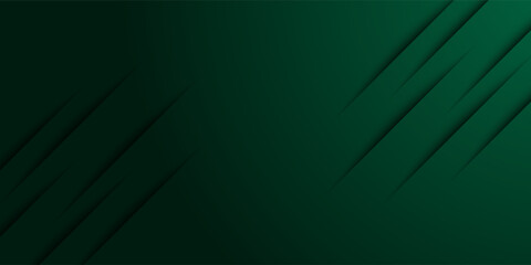 Abstract dark green background with green glowing lines, free space for design. © Danil