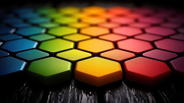 Colorful tiles with a rainbow gradient effect