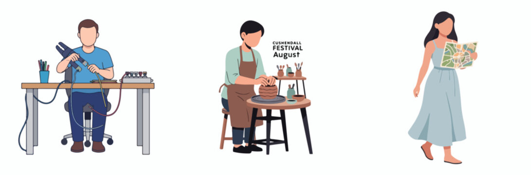 Craftsman and pottery artist at Cushendall Festival August event