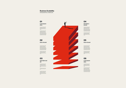 Business Scalability Infographic Template with Minimal Illustration