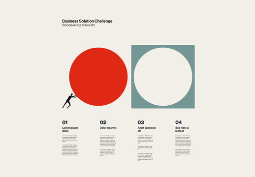 Business Solution and Finalization Challenge Infographic Template with Minimal Illustration