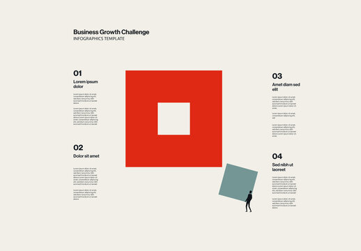 Business Solution Challenge Infographic Template with Minimal Illustration