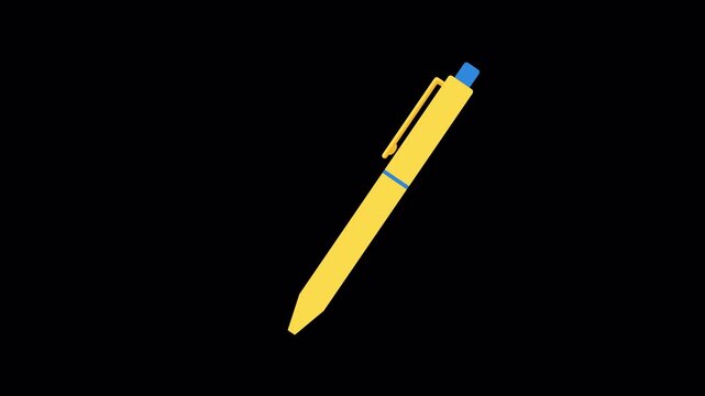 Ballpoint Pen Clicking Mechanical Latch Lock Animation on Alpha Channel