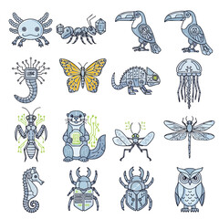Obraz premium Insects and Animals Collection.