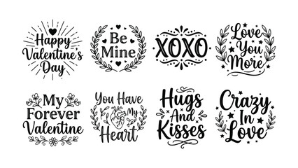 Valentine Day Love Messages With Floral Decorative Design Elements © SHOFIQUL