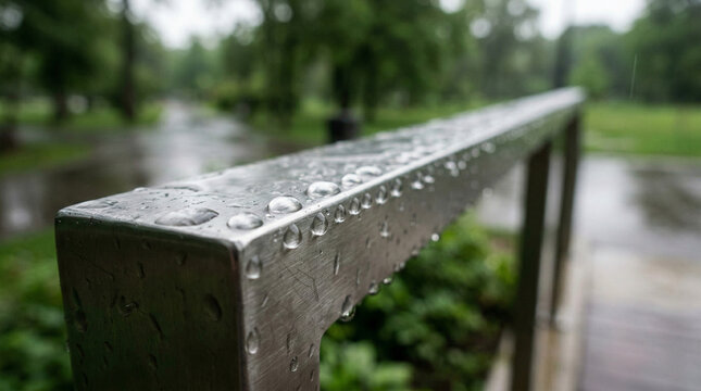 Water drops on metal