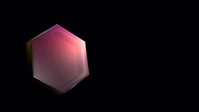 Hexagon Glossy Gradient 3D Glass rotation comes in and out 5 variations