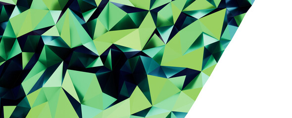 Striking green abstract geometric crystal pattern background with dynamic facets and light reflectio © vegefox.com