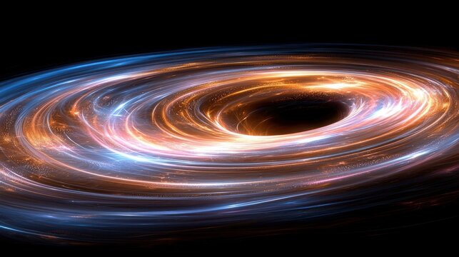 Cosmic spiral swirling into void
