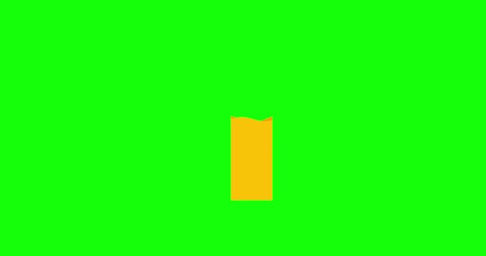 Bar graph chart waving up and down space high yellow greenbox. Business cartoon animation statistic economy metaphor business backgound with percentage visualisation presentation element.