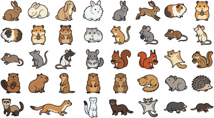 Collection of various cartoon animals. © Wawan