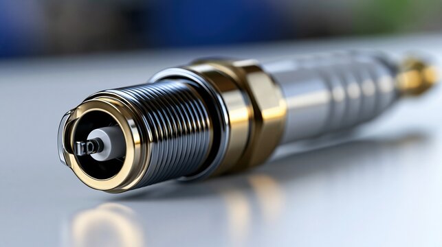 Close-Up Image of a High-Quality Engine Spark Plug