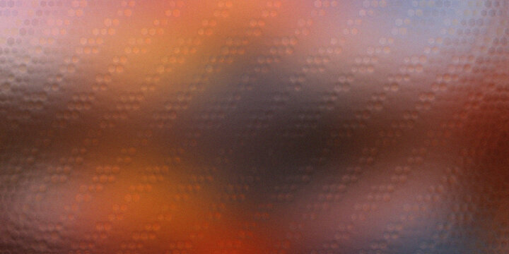 Abstract orange and blue gradient background with subtle hexagonal grid pattern texture.