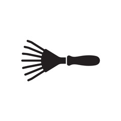Obraz premium Hand rake tool for gardening isolated on white background flat vector graphic icon illustration set.