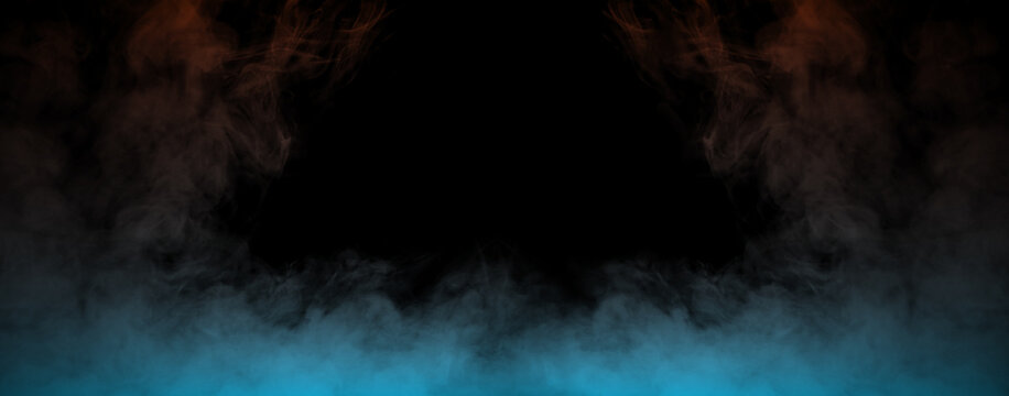 White smoke or fog isolated on black background for design elements, abstract texture, vapor effect, and atmospheric background for creative or cinematic use