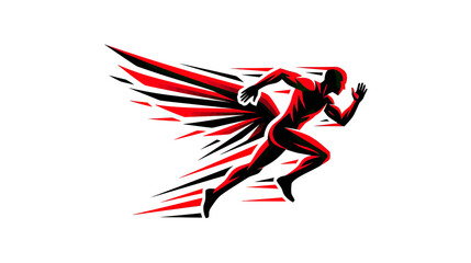 Dynamic Runner Silhouette with Speed Streaks - Sport, Fitness, Motivation © Maya