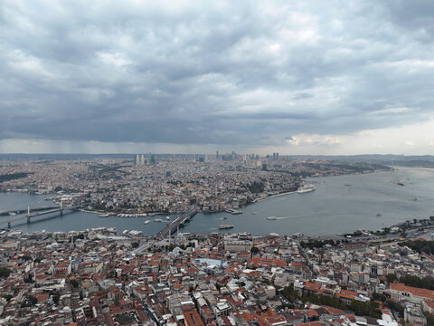 Istanbul Aerial Cityscape Golden Horn

